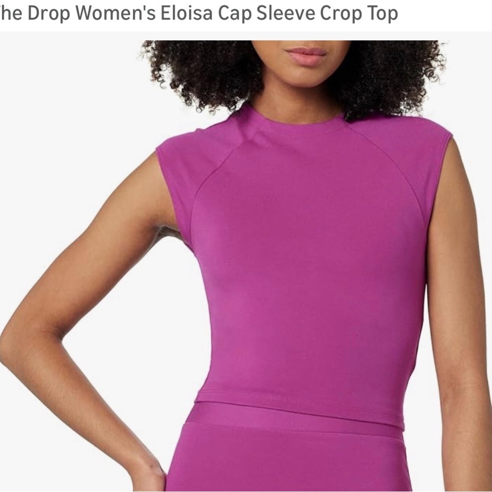 Eloisa Cap Sleeve Crop Top - Vibrant Purple S